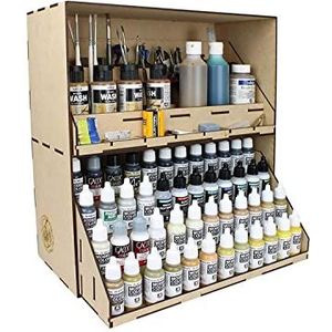 War World Gaming MDF Modular Paint Station System - Stackable Section with Tool & Paint Drawers – Wargame Miniature Mini Figure Painting Diorama Railway Railroad Modelling Hobbyists