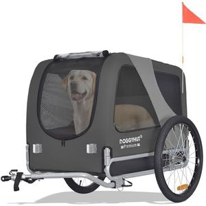 Tiggo DOGGYHUT® Premium Large hondenfietskar tot 35 kg hondenaanhanger fietsaanhanger voor honden, middelgrote en grote honden 80102 (grijs)