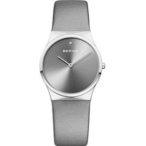 BERING Dames Analoog Quarz Classic Collection Polshorloge met Satijn Armband en Saffier glas 12130-609