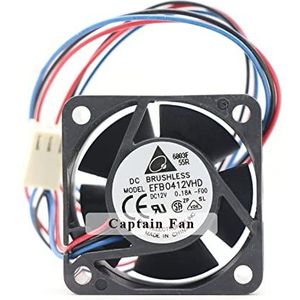 EFB0412VHD Delta Fan 4020 12VDC 3-Pin 0.18A Axiale Ventilator Borstelloze