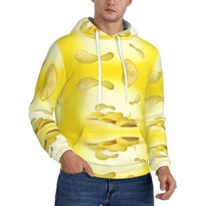 TTIGLHOH Aardappelchips Winter Hoodies Voor Mannen Fleece Gevoerde Sherpa Trui Kangoeroe Pocket Comfort Fit, Winter Sweatshirt, Zwart, M