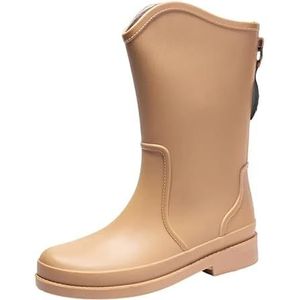 Waterdichte regenlaarzen for dames, halfhoge antislip regenlaarzen for dames, werklaarzen for buiten, tuinschoenen for nat weer, for tuinieren en buitenactiviteiten, duurzame en slipvaste zool, gemakk