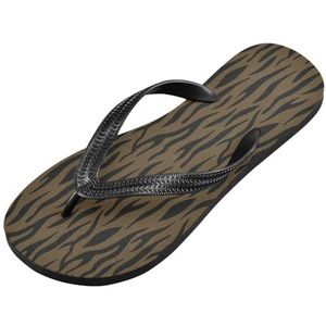 LI ZHI XIN Volwassen Zomer Flip Flops Indoor Outdoor Slippers Huis Schoenen Met PVC Antislip Zool Zebra Strepen Patroon, Meerkleurig, X-Small