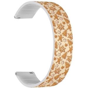 Solo Loop band compatibel met Garmin Vivoactive 5, Vivoactive 3/3 Music, Approach S12/S40/S42 (Winters Gingerbread Cookies) Quick-Release 20 mm rekbare siliconen band band accessoire, Siliconen, Geen