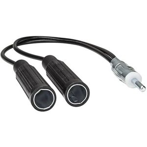 tomzz Audio 1500-026 Antenneverdeler Y-Adapter Antenne-splitser Adapter Kabelstekker din iso Autoradiostekker naar 2 x aansluiting