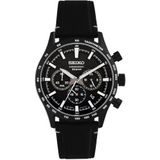 Seiko Mannen Analoge Quartz Horloge Met Nylon Band SSB417P1, Zwart, riem