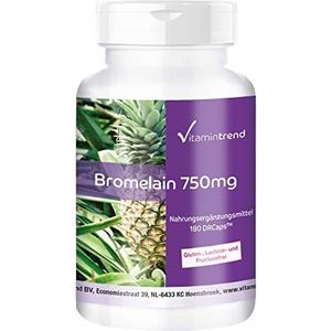 Bromelaïne 750mg - 180 capsules - veganistisch - hoge dosering - ananas enzym | Vitamintrend®