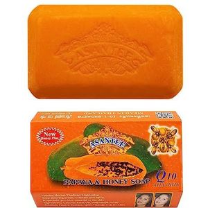 Asantee Papaya Skin Whitening Herbal Soap Thai Plus Honey 135g (Pack van 4 stuks) van Asantee