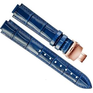 dayeer Mode lederen horlogeband voor Ballon Bleu bolle polsband armband (Color : Coal Black, Size : 18-11mm)