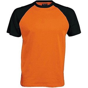 Kariban - Heren shirt met korte mouwen, Oranje/Zwart, M