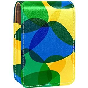 Gepersonaliseerde Lipstick Case Draagbare Make-up Tas Cosmetische Pouch Lippenstift Houder Make-up Organizer Brazilië Geel Groen, Meerkleurig, 9.5x2x7 cm/3.7x0.8x2.7 in