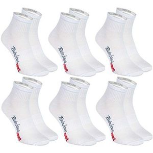 Rainbow Socks - Man Vrouw Kleurrijk Katoenen Sneaker Sportsokken - 6 Paar - Wit - Maat EU 44-46