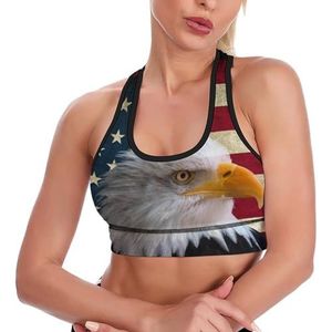 Vintage Amerikaanse Vlag Bald Eagle Vrouwen Tank Top Sport BH Yoga Workout Vest Atletische Bras