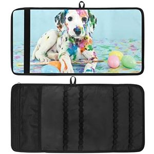 Potlood Wrap, Reizen Tekening Kleurpotlood Roll Organizer voor Artiest, Potloden Pouch Case Kleurrijke Schilderen Puggy Hond