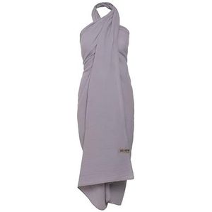 Knit Factory - Liv Pareo - XL Sjaal - Sarong - Stranddoek - Strandlaken - Strandjurk voor Dames - Licht Grijs - Duurzaam & Milieuvriendelijk - 100% Biologisch katoen