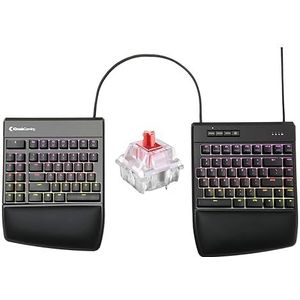 KINESIS Gaming Freestyle Edge RGB Split Mechanical Keyboard | Cherry MX Linear Red Switches | RGB | Ergonomic | Detachable Palm Support | Fully Programmable | TKL | Available Tenting