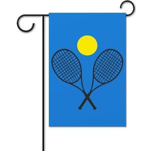 Tennis Racket Bal Grappige Tuin Vlaggen Voor Buiten Dubbelzijdig 12x18 Inch Decoratieve Huis Yard Vlag Gedrukt Gift Welkom