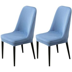 Eetkamerstoelhoes, eetkamerstoelhoezen, 4-pack eetkamerstoelhoezen polyester, stretchstoel hoes afneembare accentstoel hoes for woonkamer hotel-groenblauw-set van 4(Color:Sky Blue)