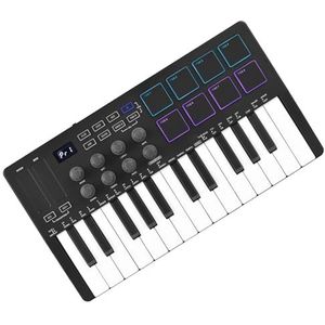 Controller Met 25 Toetsen Toetsenbord Piano Mini Draagbaar USB-toetsenbord Met RGB-achtergrondverlichting Pads Toetsenbordinstrumenten Draagbaar Keyboard Piano (Color : 07)