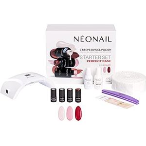 NEONAIL Perfect Base Starterset met lamp, LCD-display, 3 x nagellak en accessoires