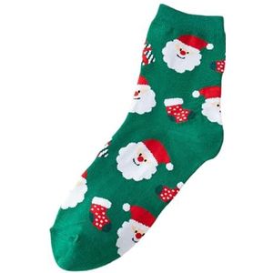Możesz nosić te ciepłe zimowe skarpetki, zarówno n Dames Kerst Print Katoenen Sokken 3 stuks Multicolor(Green 3 pairs)