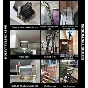 zolderladder Duurzame Zolder Telescopische Ladder Muurbevestiging Thuis Vouwladder Indoor Outdoor Lift Telescopische Trap Ladders Antislip