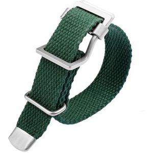 Vintage ademend canvas horlogebandje FIT for Rolex Zwart groen water ghost Hamilton Seiko tudor 20mm 22mm Heren Braid Fabric Bands (Color : Dark green, Size : 20mm)