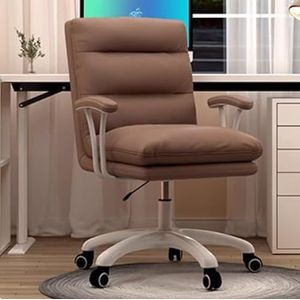 Comfortabele bureaustoelen met armleuning en wielen Bureaustoel Pu lederen bureaustoelen Verstelbare ergonomische bureaustoel