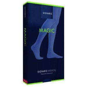 Compressiekousen Sigvaris Magic - Ag dij-lengte Kousen/KKL1/ Xxs plus /Savanna/Gesloten teen/kort/Noppenhaftrand