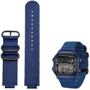 Canvas horlogeband 18mm geschikt for CASIO box AE1200 / 1300/1000 W-219 gemodificeerde nylon horlogeband herenpolsband armband accessoire (Color : Color 11, Size : 18mm)