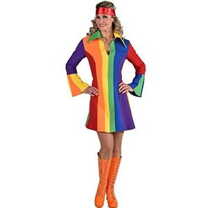 jurk regenboog dames polyester maat XL
