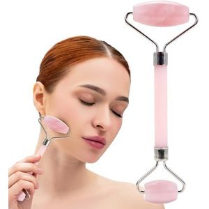 Plum Beauty Jade Roller voor gezicht - verbetert de huidskleur en bloedcirculatie, huidverzorging gezichtsroller vermindert wallen onder de ogen en donkere kringen