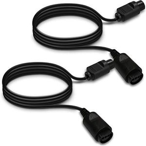 kwmobile 2x controller verlengkabel compatibel met Nintendo 64 Controller - 180 - Voor 2 spelers - In zwart