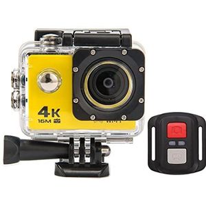 Actiecamera, 4K Waterdichte Sportcamera Videocamera WiFi Videocamera Onderwater Video Camera Buitensporten DV Actiecamera(Giallo)