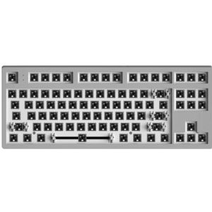 QPSJXN MK870 Mechanisch Toetsenbord Drie-Mode Draadloze Hot Swap RGB Aanpasbare Volledige Toetsenbord Accessoires (Bedrade Maansteen Ash)