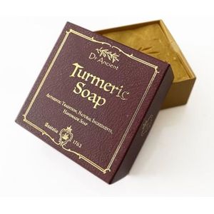 Dr.Ancient Kurkuma Zeep, biologisch, natuurlijk, veganistisch, traditioneel handgemaakt antiek, anti-aging, huidbleekder, gelijkmatige huidtint – absoluut geen chemicaliën! Pure natuurlijke zeep!