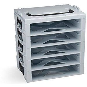 Bosch Sortimo i-BOXX Rack | met 5 vakken grijs | rek gereedschapskoffer klein | gereedschapsopslag systeem | ideaal voor i-BOXX 72 & LS-lade 72