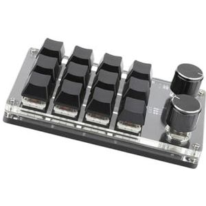 QPSJXN Individueel programmeerbaar bekabeld huis met hot-server-schakelaar, ideaal voor het programmeren van speltekening en videobewerking (12 toetsen Wire-White)