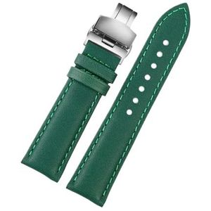 Snel los te maken zachte horlogeband Geschikt for Mido Geschikt for Seiko Geschikt for Omega 20mm 21mm 22mm Nylon leren horlogeband Duiken Heren Canvas Armband(Green silver F,22mm)