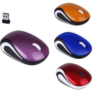 Draadloze muis Mice Ergonomische batterij USB 1600DPI Optical Mini Small voor PC Laptop Computer Gaming (paars)