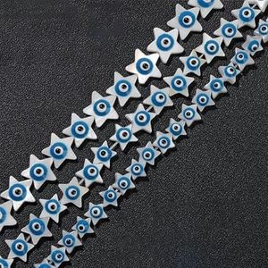 Hartvorm witte schelpkraal ronde blauwe kralen passen doe-het-zelf sieraden armband ketting oorbellen meubi bulk-NO.14 10mm-A string ongeveer 36cm