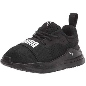 PUMA Kids Wired Run Slip On Sneaker, Black White, 4 US Unisex Toddler