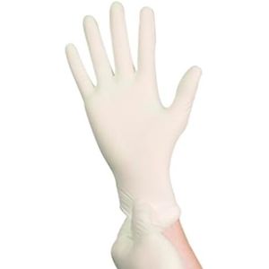 Nitril onderzoekshandschoenen, vingertextuur, latexvrij, poedervrij, AQL 1.5, 100 stuks (wit, S)