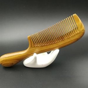 Geen statische haarkam ontwarrende fijne tanden houten haarkammen groene sandelhout buffel cadeau voor mannen vrouwen en kinderen (maat : D)