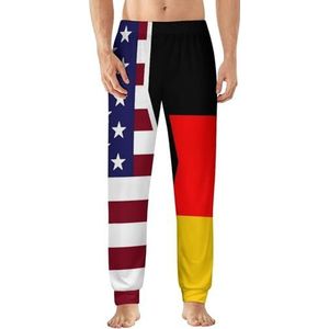 Verenigde Staten en Duitsland vlaggen heren pyjama broek zachte lounge bodems lichtgewicht slaapbroek