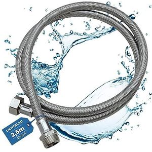 Afvoerslang verlenging voor wasmachine, 1 m, afvoerslang, wasmachine, vaatwasbak, universele wasmachineslang met connector en 4 slangklemmen en een beugel
