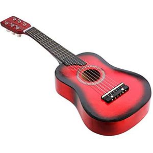 Ukeleles 25 Inch Basswood Akoestische Gitaar Met Pick Snaren Grote Gitaar Voor Kinderen En Beginnersgitaar Set (Color : Red)