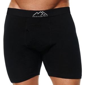 Merino.tech ondergoed voor heren - 100% merino boxershorts voor heren van wol (Medium, 1 Pack - 190 Black Coal)