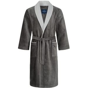 Morgenstern Badjas Heren I Badstof Velours I 100% Katoen I Lang I Grijs I M met sjaalkraag