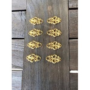 8 stuks (4 paar) goud glanzende korsetogen voor Dirndl lijfje coursage van metaal 25 mm x 15 mm